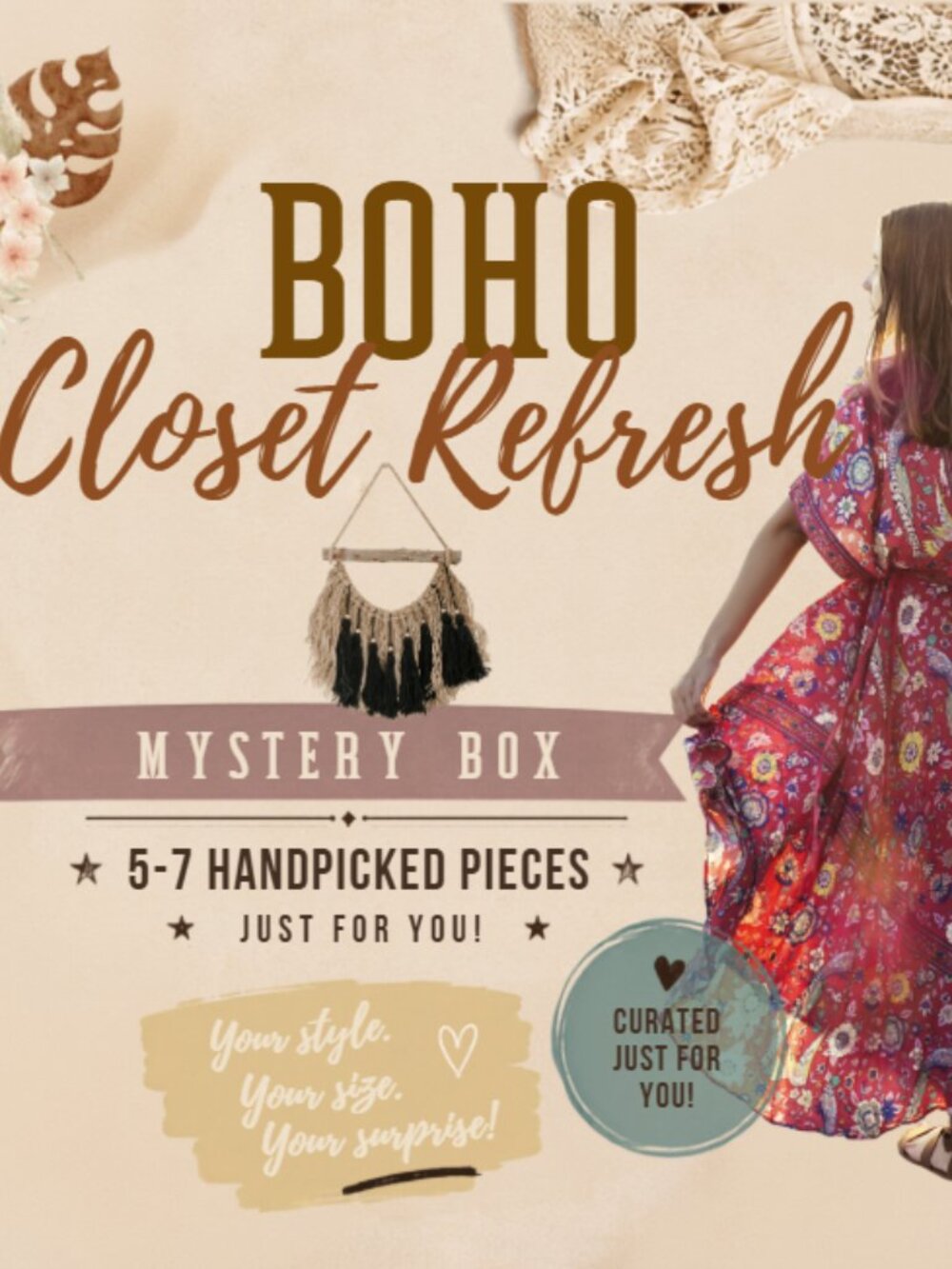 Boho Closet Refresh! Personal curated box of 5-7 items picked just for you!